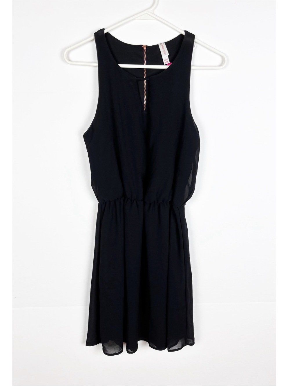 Xhilaration Dress Black Mini Sleeveless Keyhole Front Size XS
